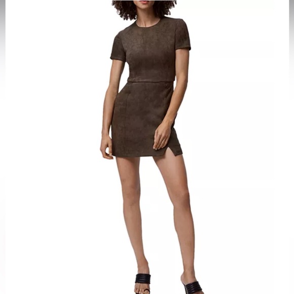 FRENCH CONNECTION Patty Faux Suede Mini Dress size 0 - Picture 1 of 3